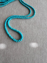 Natural Sleeping Beauty Turquoise AAA Arizona Old-Mine Graduated Faceted Rondelles Beads, 3mm to 6.5mm