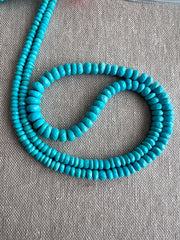Natural Sleeping Beauty Turquoise AAA Arizona Old-Mine Graduated Faceted Rondelles Beads, 3mm to 6.5mm