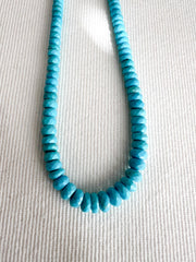 Natural Sleeping Beauty Turquoise AAA Arizona Old-Mine Graduated Faceted Rondelles Beads, 3mm to 6.5mm
