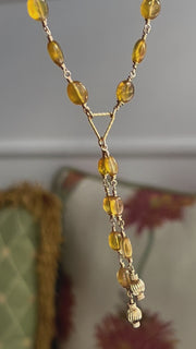 Yellow Sapphire Lariat Necklace