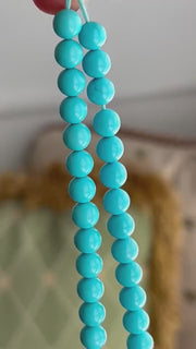 Sleeping Beauty Turquoise Smooth Round Beads, AAA+, Arizona Turquoise, GIA Certified, 7mm