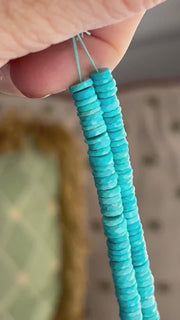 Sleeping Beauty Turquoise Heishi Cut Bead Stones, AAA Grade, Natural Turquoise