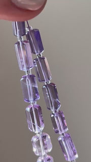 Amethyst Faceted Cylinder Beads, AAA Grade, Brazilian Amethyst
