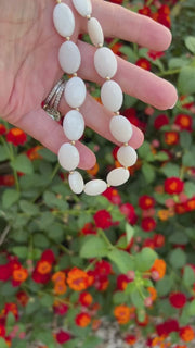 White Jade and Gold Bead Necklace