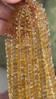Citrine Faceted Bolt Beads, AAA Grade, Natural Gemstones