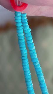 Natural Sleeping Beauty Turquoise AAA Arizona Old-Mine Graduated Faceted Rondelles Beads, 3mm to 6.5mm