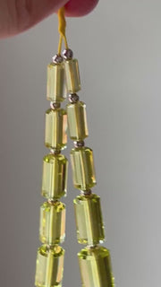 Lemon Quartz Faceted Cylinder Beads, AAA++ Grade, Rare Find