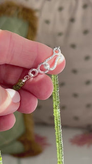 Peridot Heishi Necklace with Tourmaline Pendant