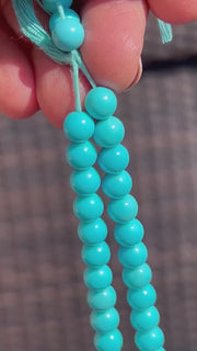 Sleeping Beauty Turquoise Smooth Round Beads, AAA+, Arizona Turquoise, GIA Certified, 7mm