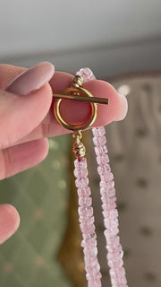 Pink Morganite Bolts Necklace, Fine Gemstone Jewelry