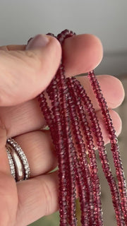 Garnet Lariat Necklace with Baroque Pearl Ends