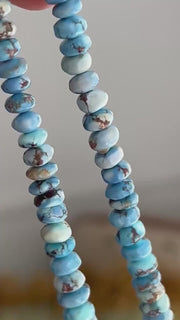 Golden Hills Turquoise Smooth Rondelle Beads, AAA Grade,  Kazakhstan Turquoise