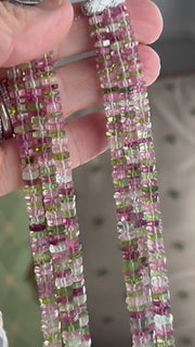Tourmaline Faceted Bolt Beads, AAA Grade, Natural Gemstones