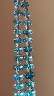 Swiss Blue Topaz Bolt Beads, AAA+ Grade, Natural Gemstones