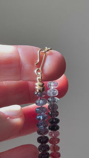 Carved Spinel Rondelle Necklace, Hand Knotted, Fine Gemstone Jewelry, Multi Color Spinel