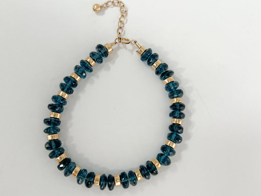 London Blue Topaz and Gold Bracelet