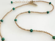Emerald and Gold Bead Necklace