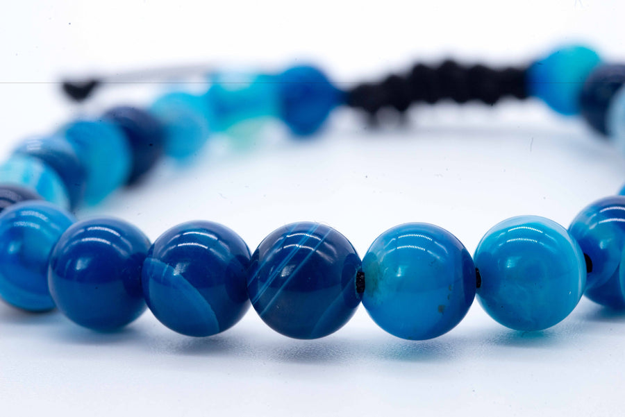 Men's Blue Agate Cord Bracelet
