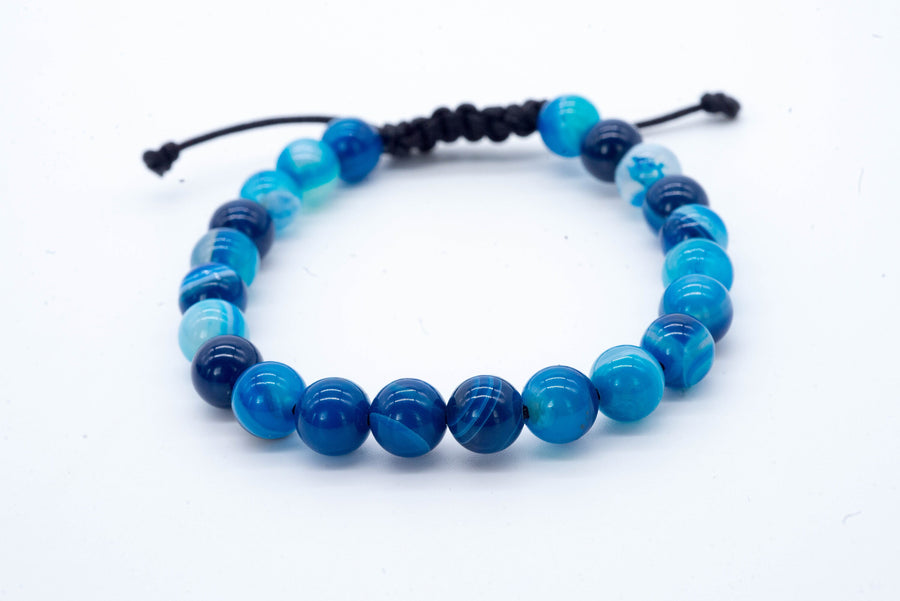 Men's Blue Agate Cord Bracelet