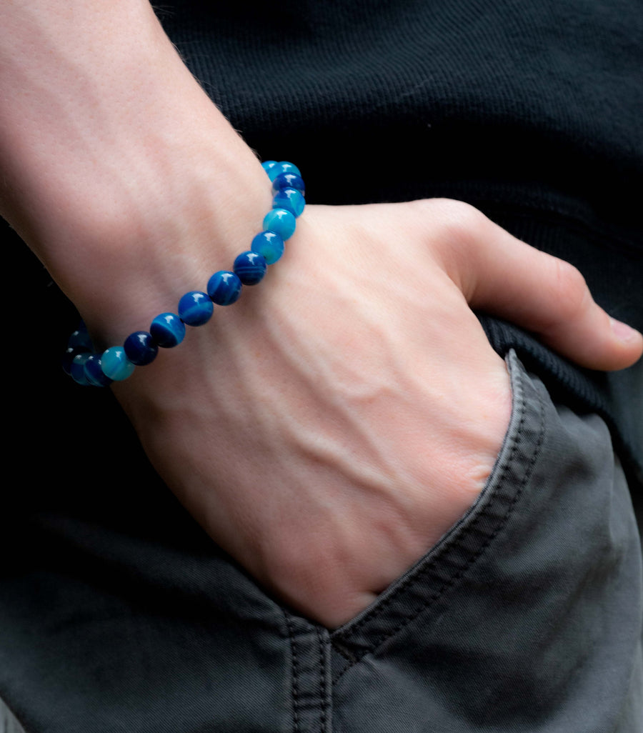 Agate_Cord_Bracelet,Blue_Agate,summer_bracelet,Blue_bead_bracelet,Blue_Gemstones,Corded_Bracelet,Men's_bracelets,Gifts_for_him,Father's_Day_Gifts,handmade_bracelet,Stacking_bracelet,colorful_bracelet,men's_jewelry