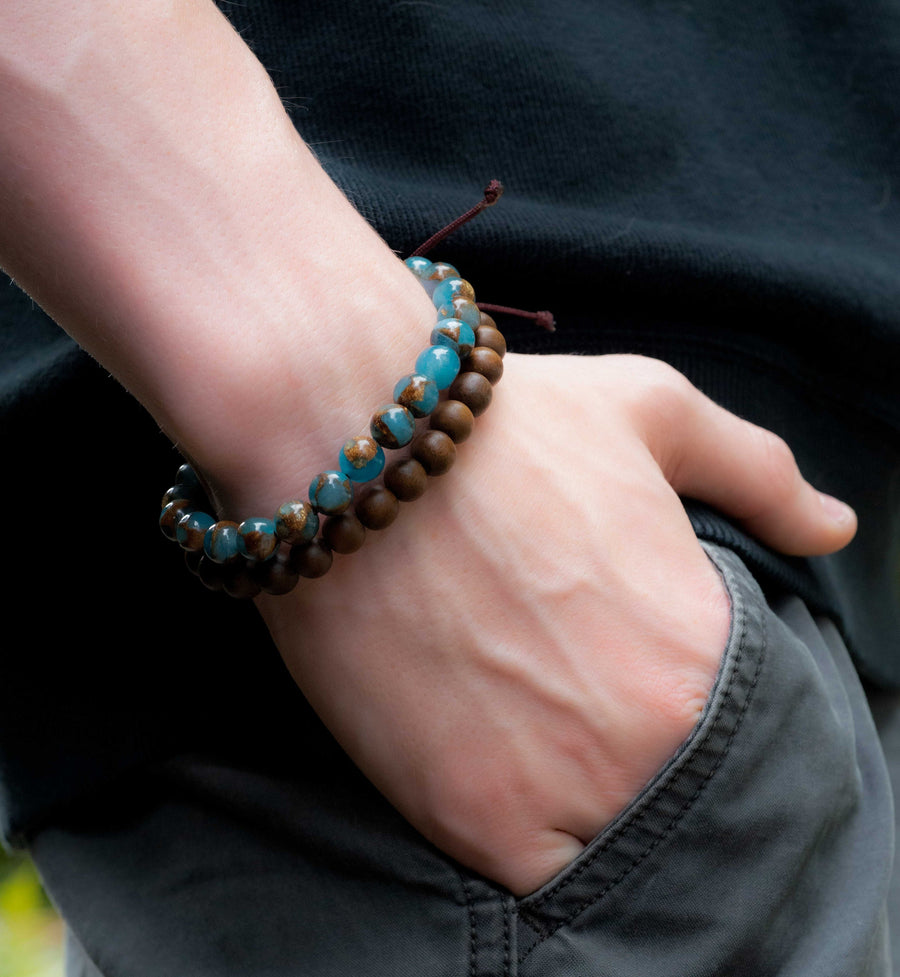 Men's Copper Infused Jade Adjustable Bracelet