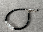 Herkimer Diamond and Black Spinel Bracelet