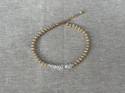 Herkimer Diamond and Gold Bead Bracelet