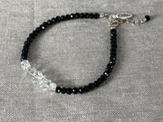 Herkimer Diamond and Black Spinel Bracelet