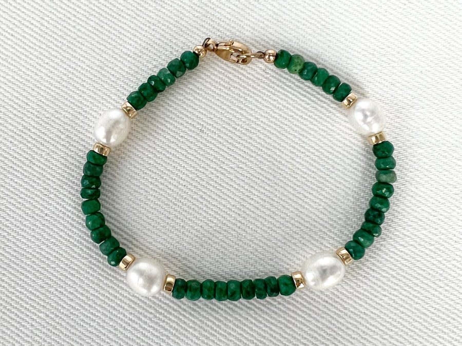 Emerald and Pearl Bracelet