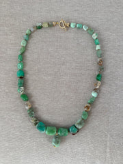 Chrysoprase Nuggets Necklace with Pendant