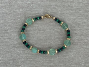 Chalcedony Sapphire and Emerald Bracelet