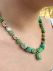 Natural_Gemstones,Chrysoprase_Necklace,Gemstone_Necklace,Green_Gemstone,Green_Necklace,Statement_Necklace,Chunky_Necklace,Natural_Chrysoprase,Gift_She_Will_Love,Summer_Necklace,Hand_Knotted,Handmade_Necklace,Mom_gift