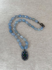 Chalcedony Necklace with Gemstone Pendant