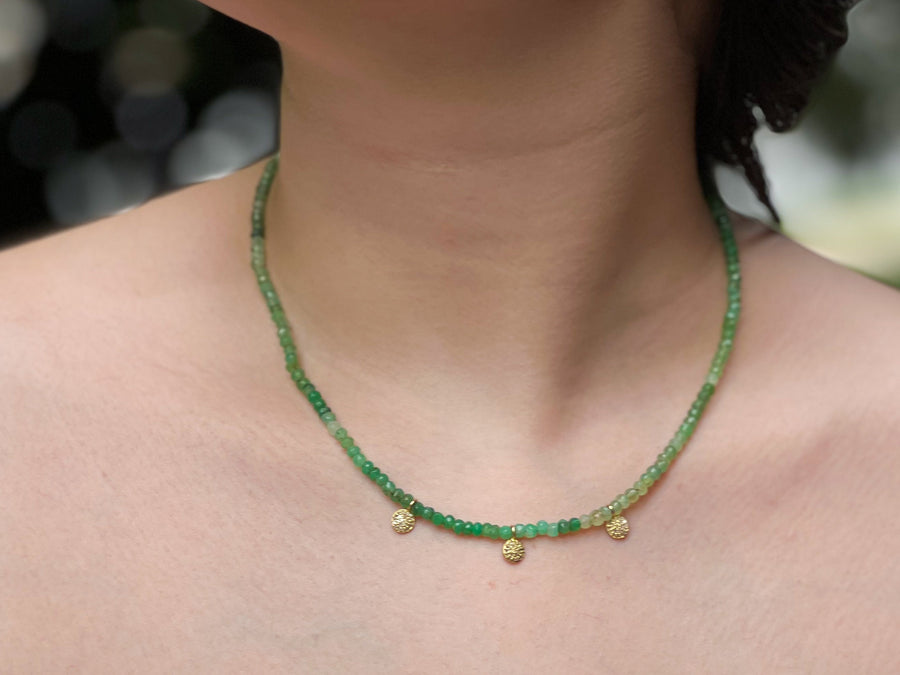 Natural_Gemstones,Gemstone_Necklace,Chrysoprase_Necklace,Pave_Diamond_Accents,Chrysoprase,Ombre_Chrysoprase,Green_Gemstone,May_Birthstone,Summer_Jewelry,Green_Necklace,Handmade_Jewelry,Gift_She_Will_Love,Boho_Necklace