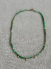 Chrysoprase Necklace with Pave Diamond Accents