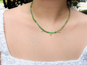 Chrysoprase Necklace with Pave Diamond Accents