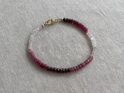 Shaded Rubies with Gold Filled Accents Bracelet