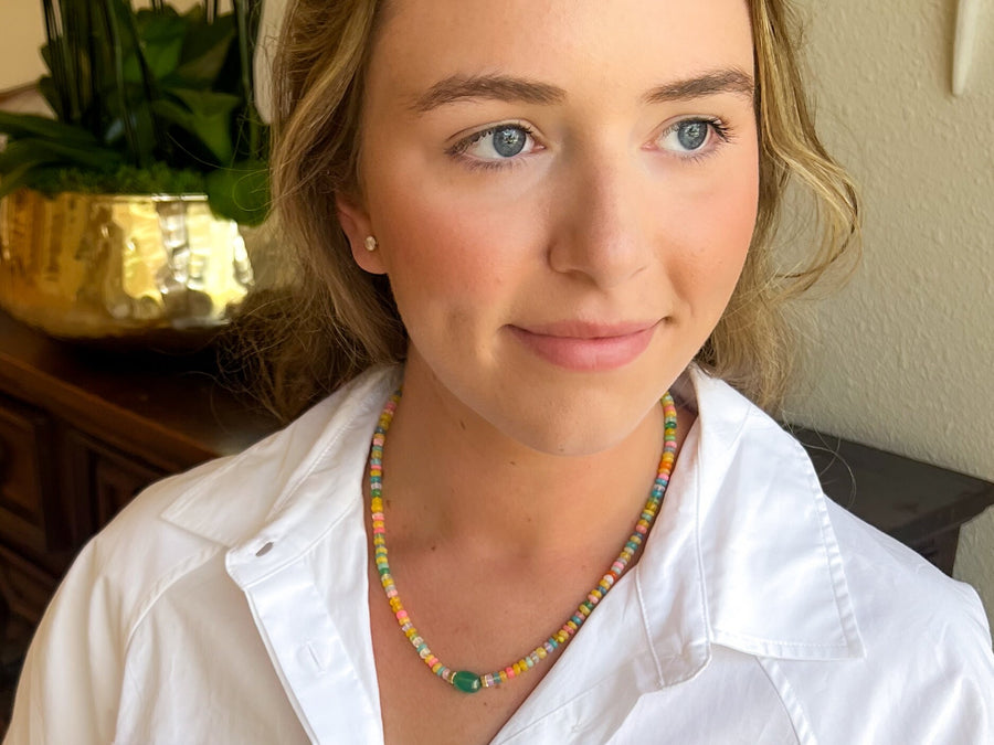 Multi Colored Ethiopian Opals Necklace