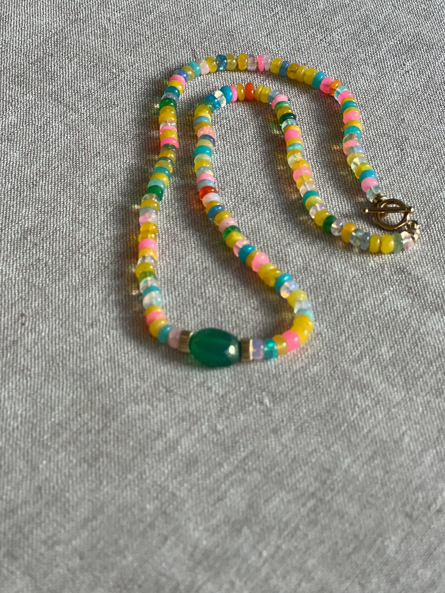 Multi Colored Ethiopian Opals Necklace