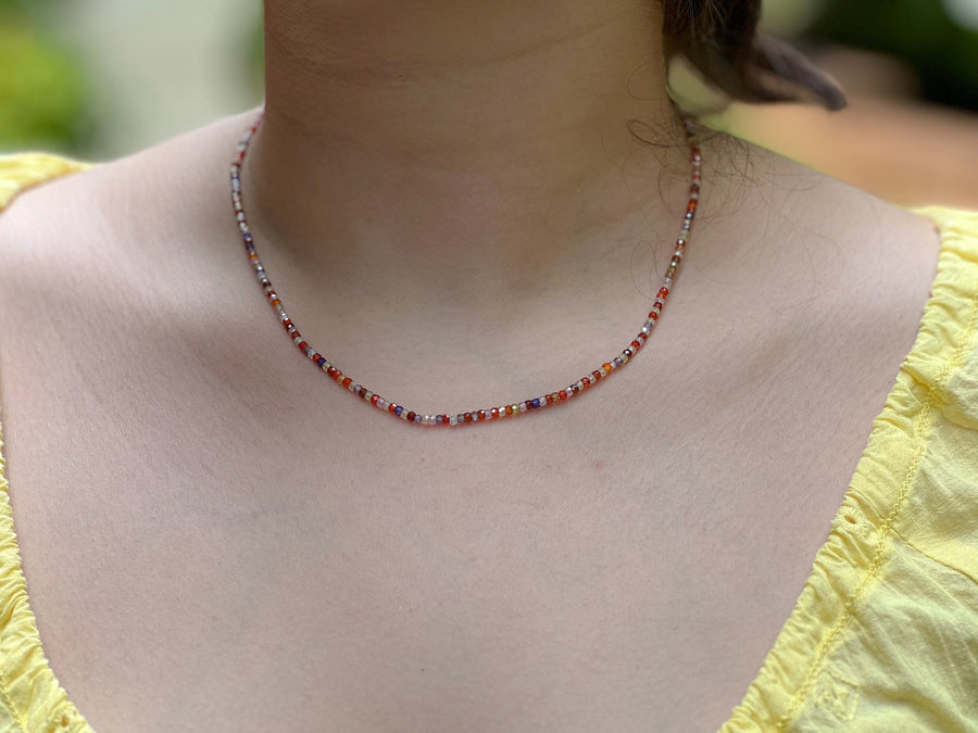 Cubic_Zirconia,Multi_color_necklace,Sparkly_necklace,Sparkle_necklace,high_grade_zirconia,Festive_necklace,Dainty_necklace,crystal_necklace,Gift_for_Her,Colorful_necklace,Boho_necklace,handmade_necklace,Layering_necklace